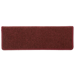 vidaXL Stair Mats 15 pcs. 65x21x4 cm Bordeaux Rectangular Edge
