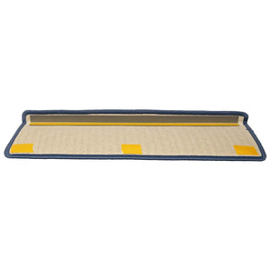 vidaXL Stair Mats 15 pcs. 65 x 21 x 4 cm Light Grey and Blue Rectangular Edge