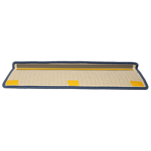 vidaXL Stair Mats 15 pcs. 65 x 21 x 4 cm Light Grey and Blue Rectangular Edge