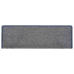 vidaXL Stair Mats 15 pcs. 65 x 21 x 4 cm Light Grey and Blue Rectangular Edge
