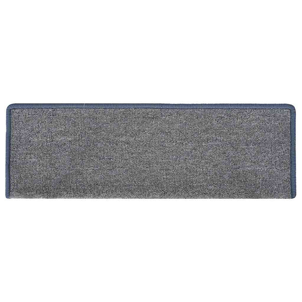 vidaXL Stair Mats 15 pcs. 65 x 21 x 4 cm Light Grey and Blue Rectangular Edge