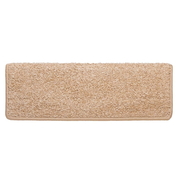 vidaXL Stair Mats 15 pcs. 65x21x4 cm Gold Rectangular Edge
