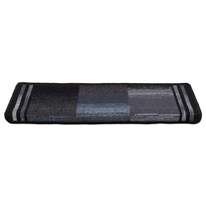 vidaXL Self-Adhesive Stair Mats 15 pcs. 65x21x4 cm Black and Grey