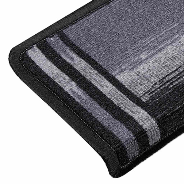 vidaXL Self-Adhesive Stair Mats 15 pcs. 65x21x4 cm Black and Grey