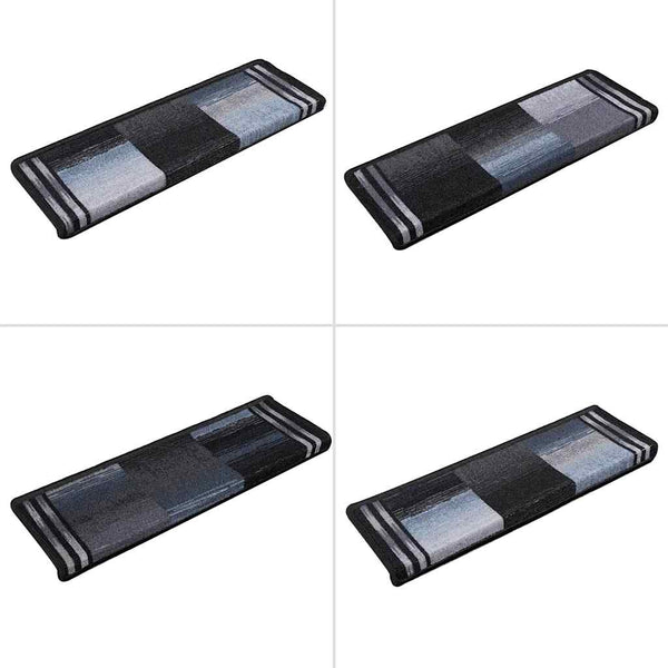 vidaXL Self-Adhesive Stair Mats 15 pcs. 65x21x4 cm Black and Grey