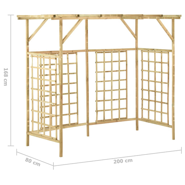 vidaXL Pergola for 3 Bins Impregnated Pinewood