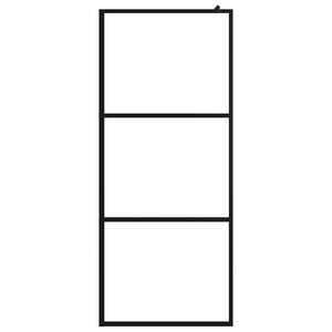 vidaXL Walk-in Shower Screen Toughened Clear Glass Black 90x195 cm