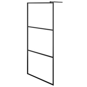 vidaXL Walk-in Shower Screen Tempered Clear Glass Black 100x195 cm