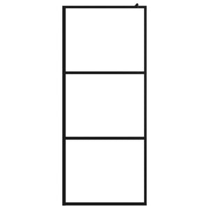 vidaXL Walk-in Shower Screen Tempered Clear Glass Black 100x195 cm