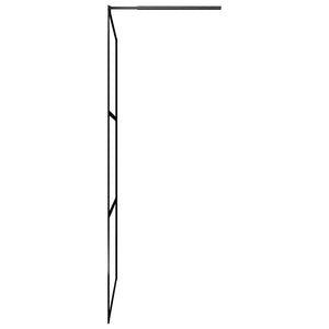 vidaXL Walk-in Shower Screen Tempered Clear Glass Black 100x195 cm