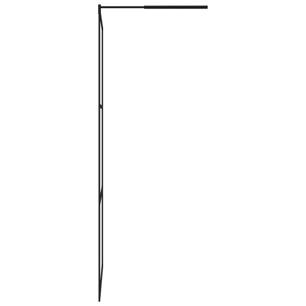 vidaXL Walk-in Shower Screen Tempered Glass Black 115x195 cm