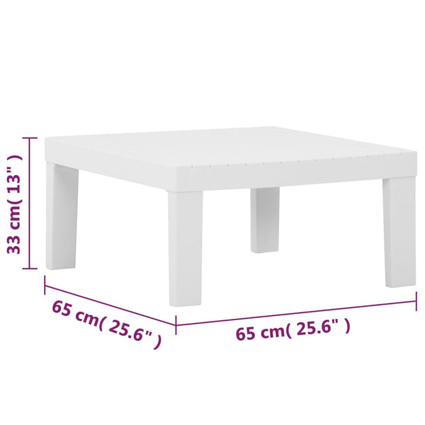 vidaXL 3-Piece Garden Lounge Set with Cushions Plastic White