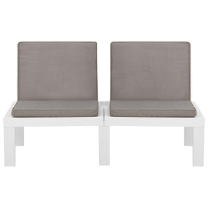 vidaXL 3-Piece Garden Lounge Set with Cushions Plastic White