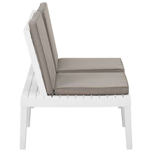 vidaXL 3-Piece Garden Lounge Set with Cushions Plastic White