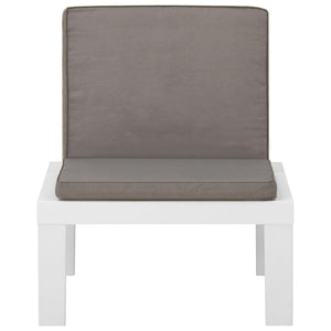 vidaXL 4-Piece Garden Lounge Set with Cushions Plastic White