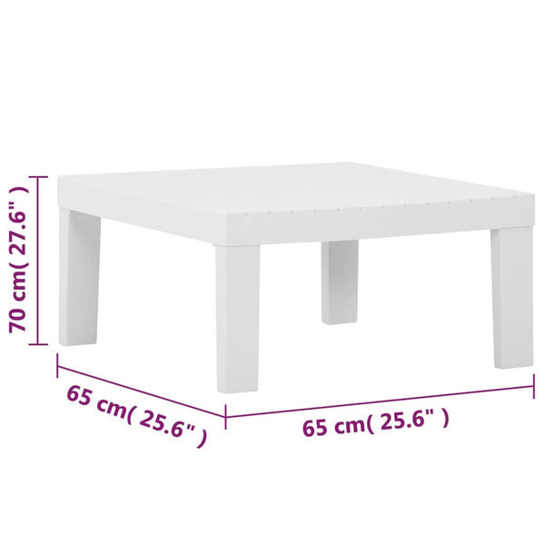 vidaXL 4-Piece Garden Lounge Set with Cushions Plastic White