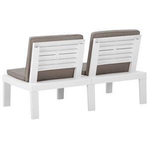 vidaXL 4-Piece Garden Lounge Set with Cushions Plastic White