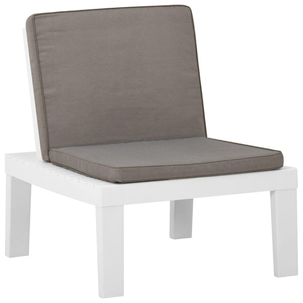 vidaXL 4-Piece Garden Lounge Set with Cushions Plastic White
