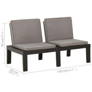 vidaXL 4-Piece Garden Lounge Set with Cushions Plastic Grey