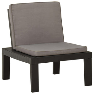 vidaXL 4-Piece Garden Lounge Set with Cushions Plastic Grey