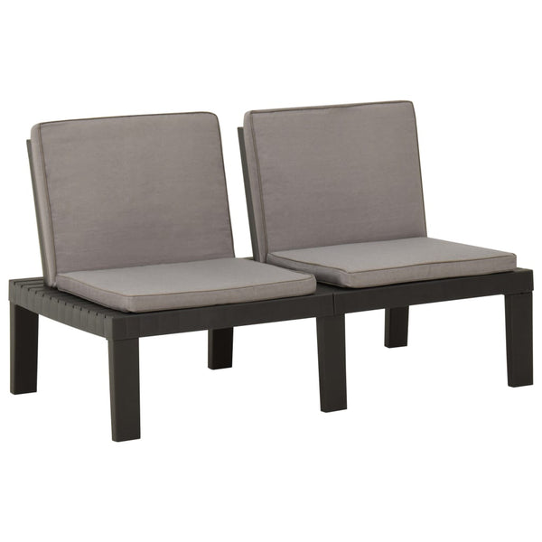 vidaXL 4-Piece Garden Lounge Set with Cushions Plastic Grey