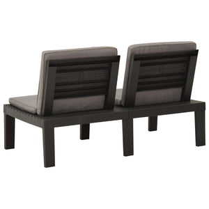 vidaXL 4-Piece Garden Lounge Set with Cushions Plastic Grey
