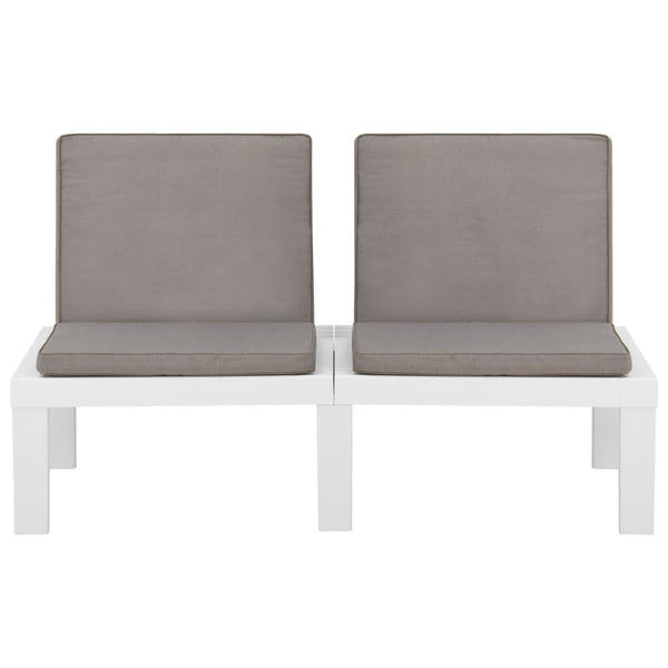 vidaXL 6-piece Garden Lounge Set with Cushions Plastic White