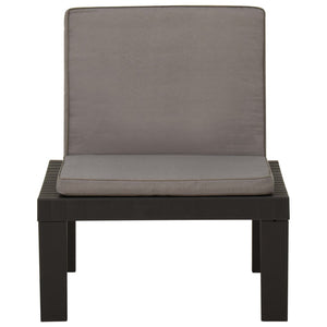 vidaXL 4-Piece Garden Lounge Set with Cushions Plastic Grey