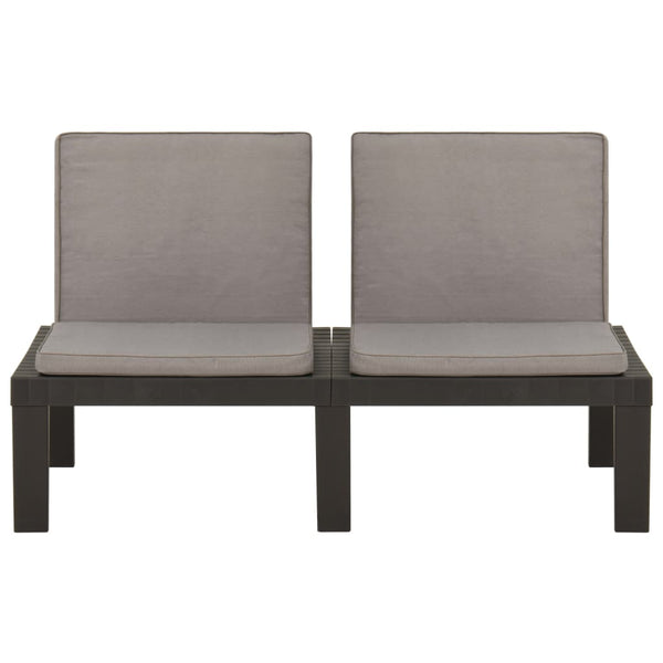 vidaXL 4-Piece Garden Lounge Set with Cushions Plastic Grey