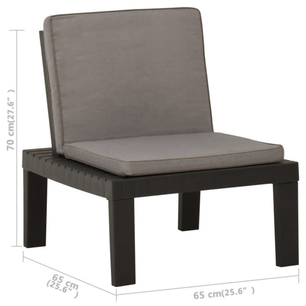 vidaXL 4-Piece Garden Lounge Set with Cushions Plastic Grey