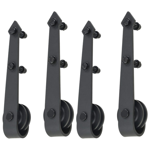 vidaXL Sliding Door Hardware Kit 2 pcs 200 cm Steel Black