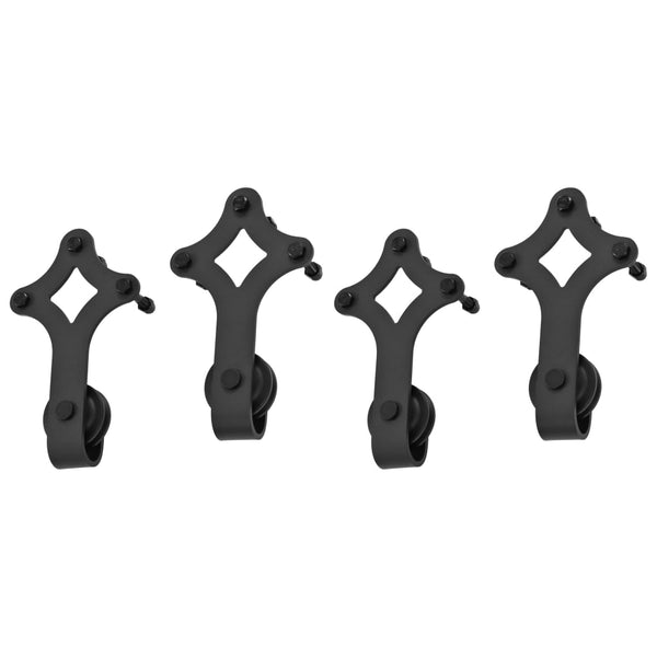 vidaXL Sliding Door Hardware Kit 2 pcs 183 cm Steel Black