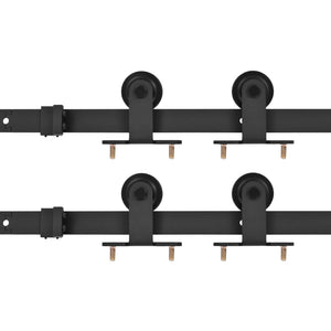 vidaXL Sliding Door Hardware Kit 2 pcs 183 cm Steel Black