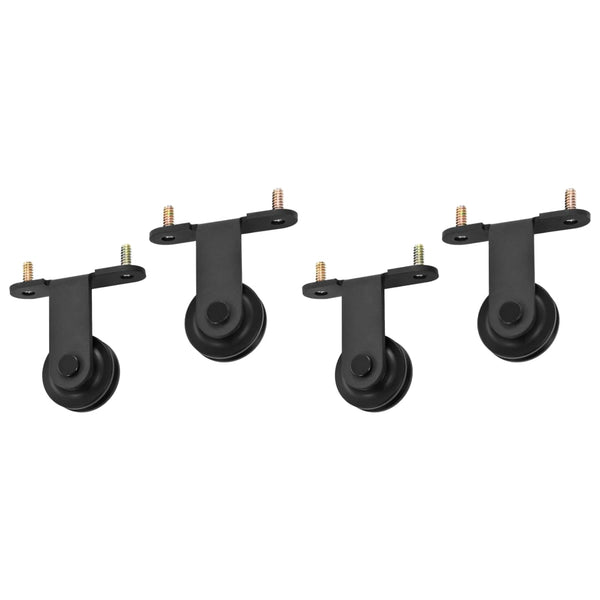 vidaXL Sliding Door Hardware Kit 2 pcs 183 cm Steel Black