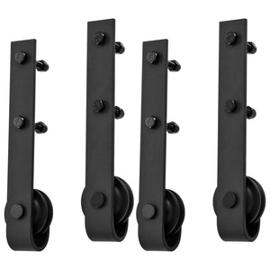 vidaXL Sliding Door Hardware Kit 2 Pcs 183 cm Steel Black