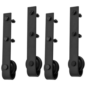 vidaXL Sliding Door Hardware Kit 2 pcs 200 cm Steel Black