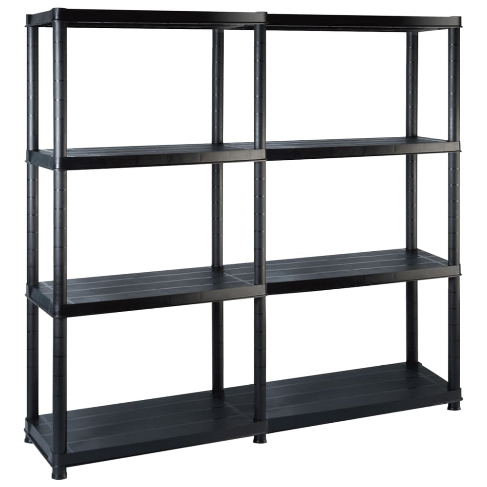 vidaXL 4-Tier Storage Rack Black 122x30.5x130 cm Plastic