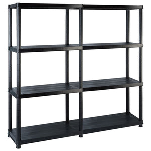 vidaXL 4-Tier Storage Rack Black 122x30.5x130 cm Plastic