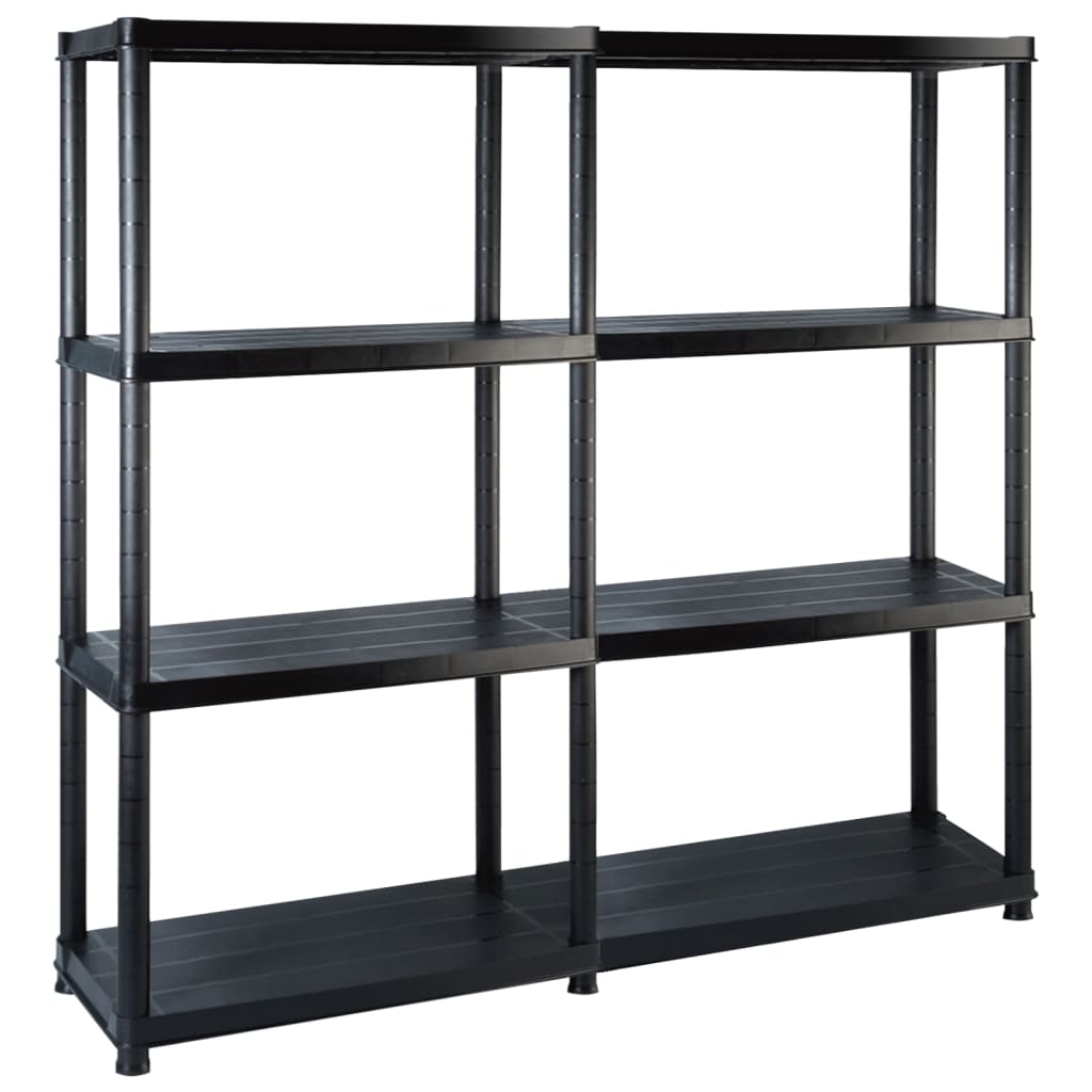 vidaXL 4-Tier Storage Rack Black 122x30.5x130 cm Plastic