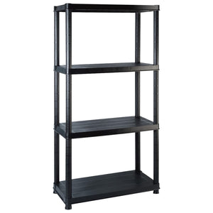 vidaXL 4-Tier Storage Rack Black 122x30.5x130 cm Plastic