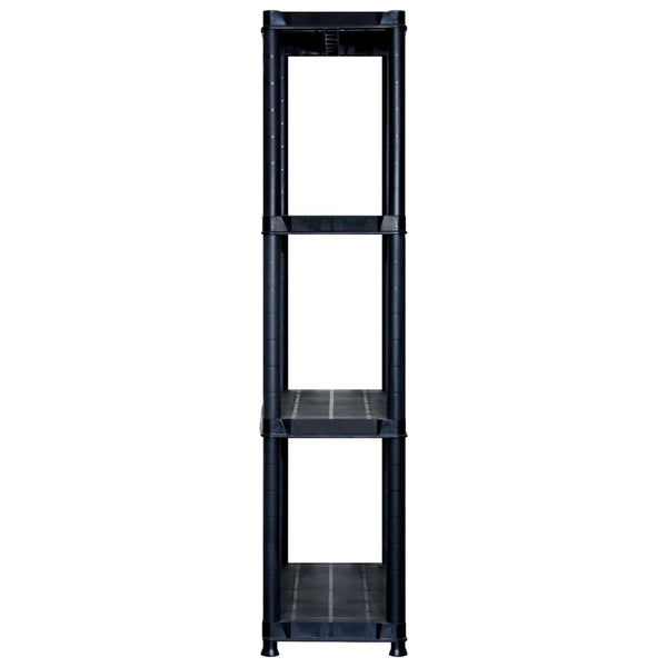 vidaXL 4-Tier Storage Rack Black 122x30.5x130 cm Plastic