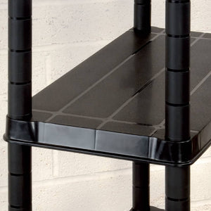 vidaXL 4-Tier Storage Rack Black 122x30.5x130 cm Plastic