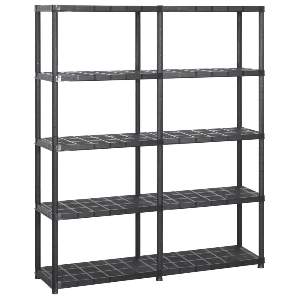 vidaXL 5-Tier Storage Rack Black 142x38x170 cm Plastic