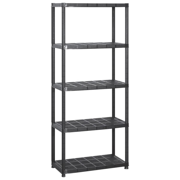 vidaXL 5-Tier Storage Rack Black 142x38x170 cm Plastic