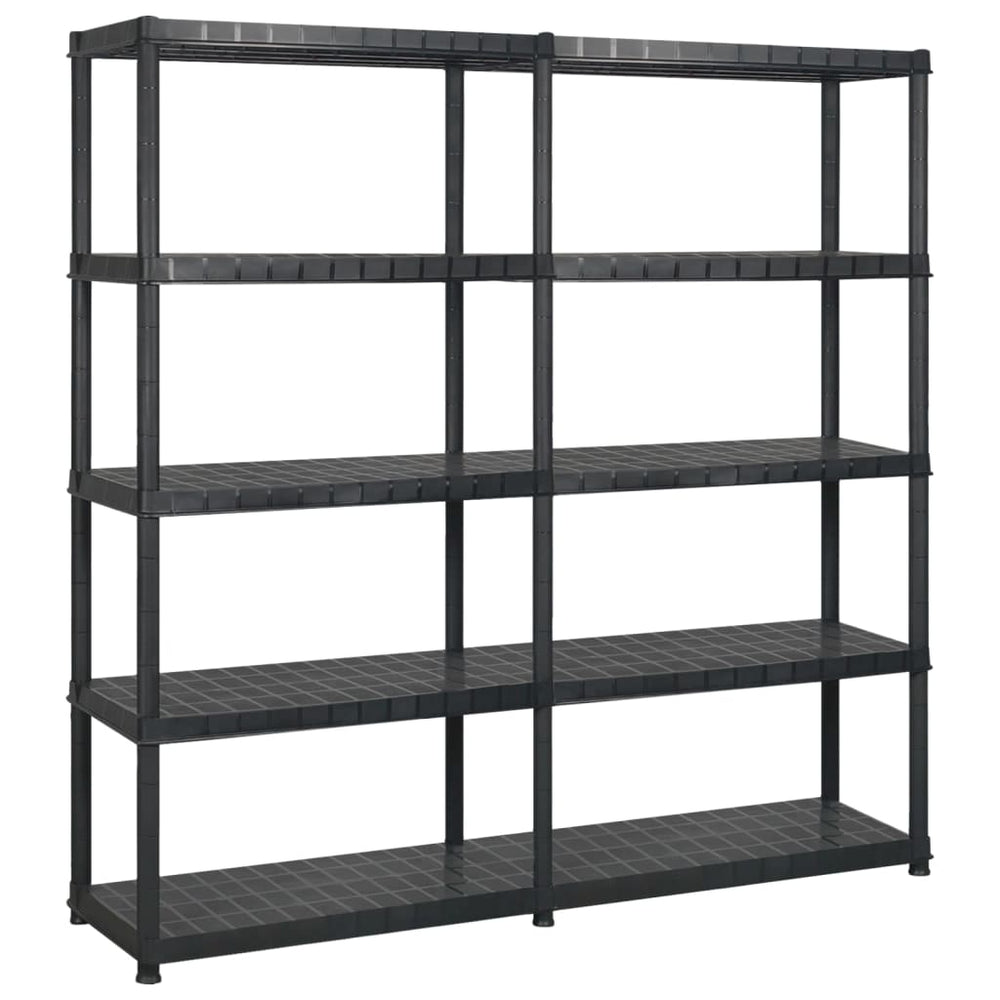 vidaXL 5-Tier Storage Rack Black 170x40x185 cm Plastic