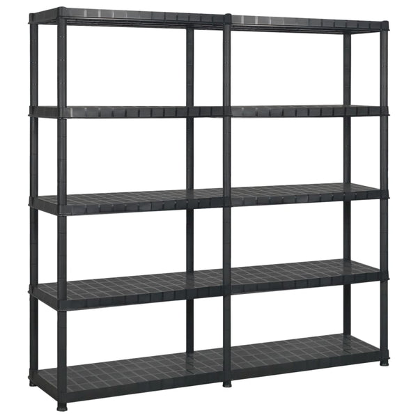 vidaXL 5-Tier Storage Rack Black 170x40x185 cm Plastic