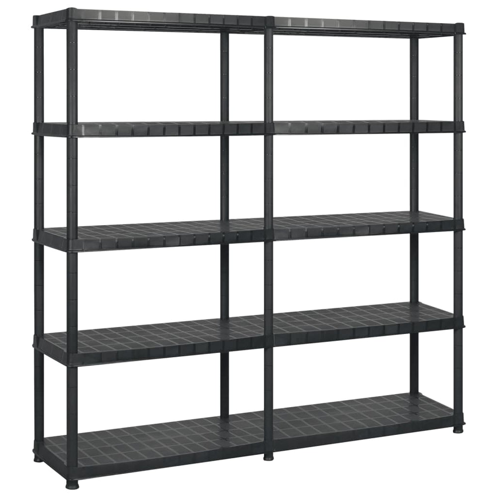 vidaXL 5-Tier Storage Rack Black 183x45.7x185 cm Plastic