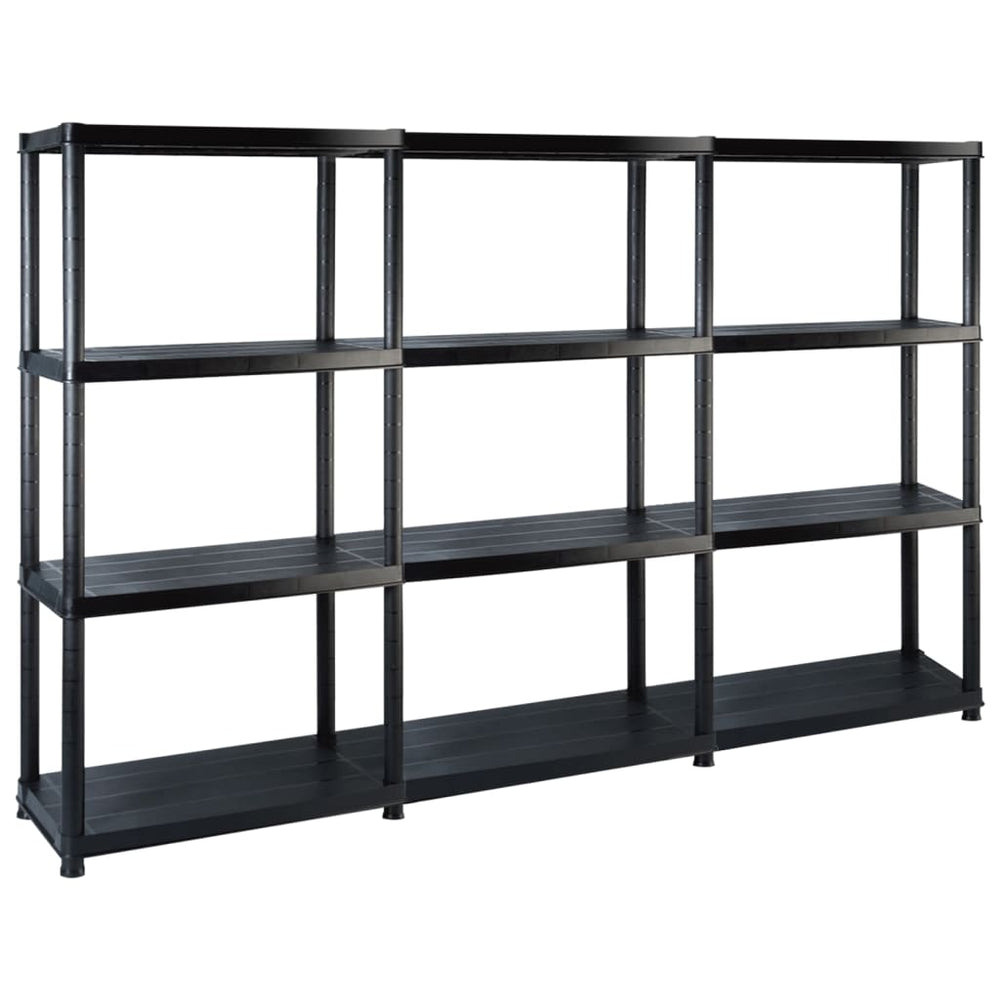 vidaXL 4-Tier Storage Rack Black 183x30.5x130 cm Plastic
