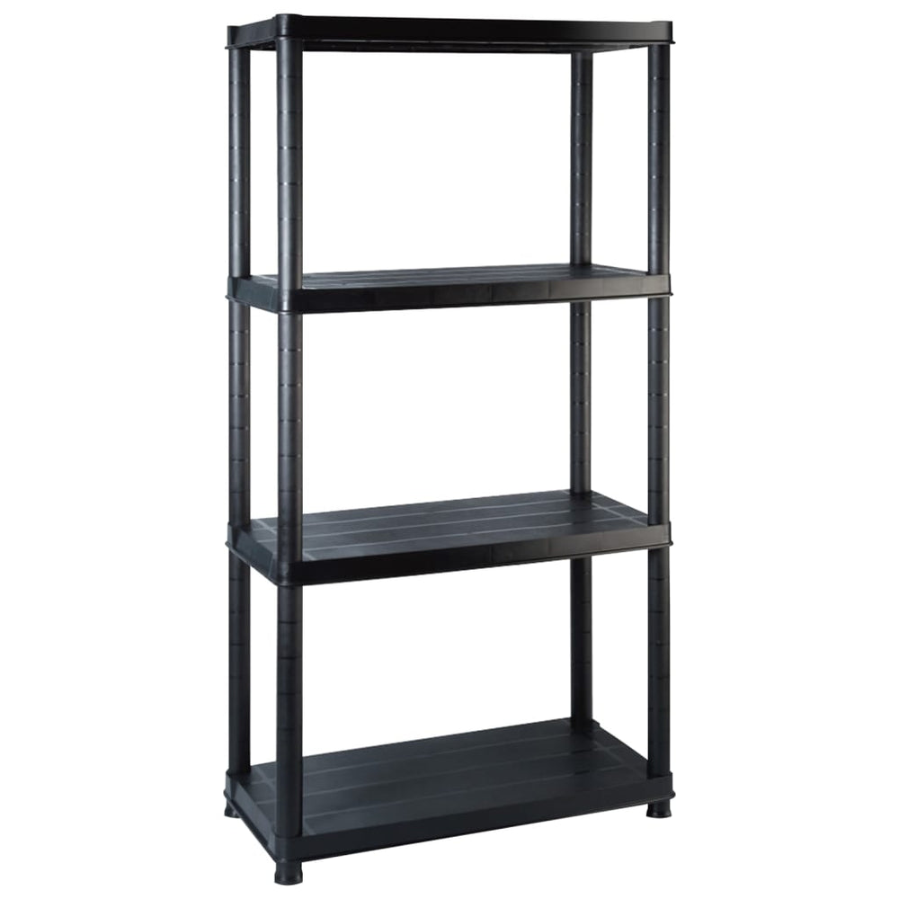 vidaXL 4-Tier Storage Rack Black 183x30.5x130 cm Plastic