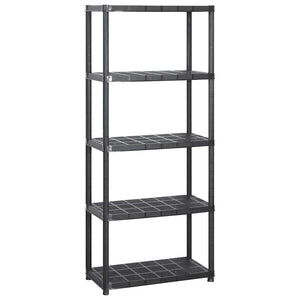 vidaXL Storage Rack with 5 Shelves Black 213x38x170 cm Plastic
